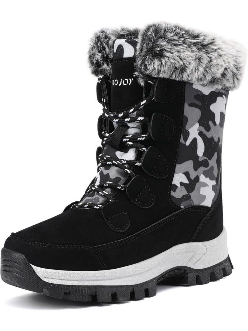 Cozy Waterproof Winter Snow Boots for Women | Warm Furry Mid Calf Hiking Booties